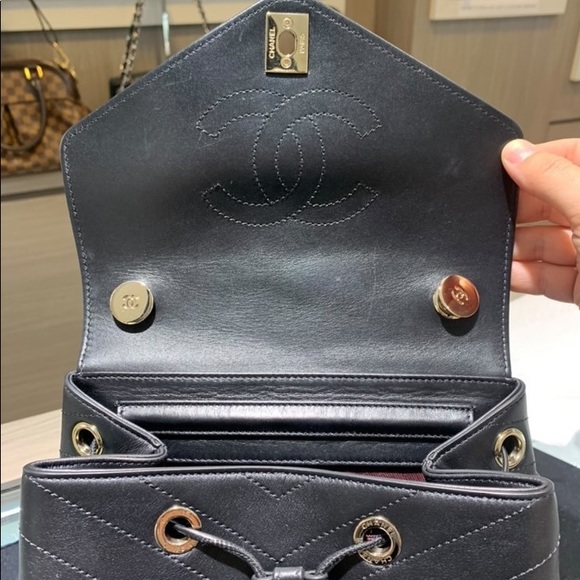 ‼️SOLD‼️ 18B Black Calfskin Backpack Gold Hardware - Picture 8 of 16